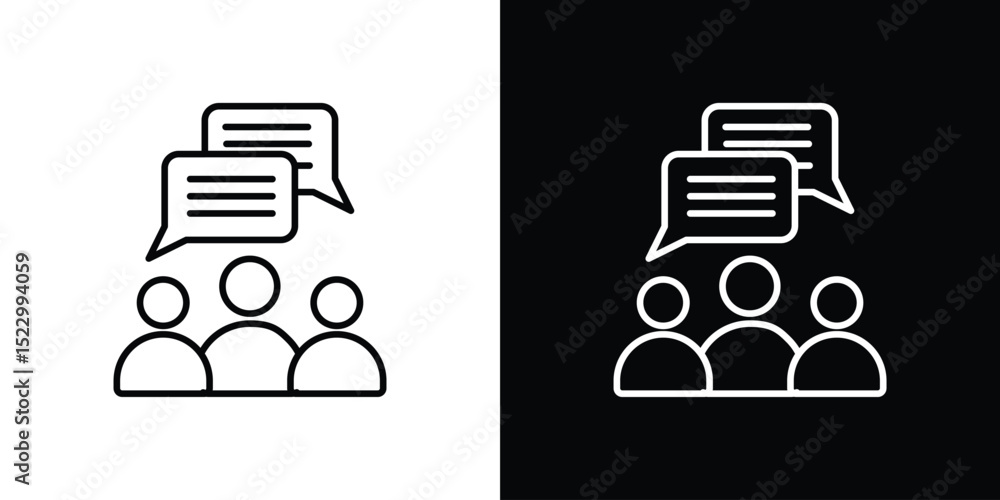 Aufkleber discussion icon graphic vector set for ui design
