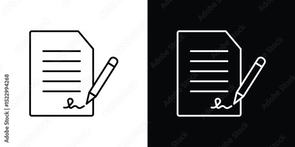 Aufkleber Document signed icon Graphic vector set for ui design