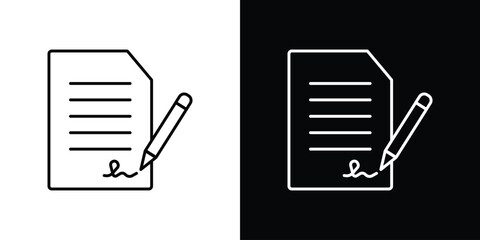 Document signed icon Graphic vector set for ui design