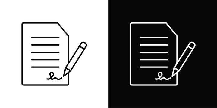 Document signed icon Graphic vector set for ui design