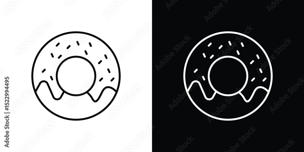 Poster donut icon graphic vector set for ui design
