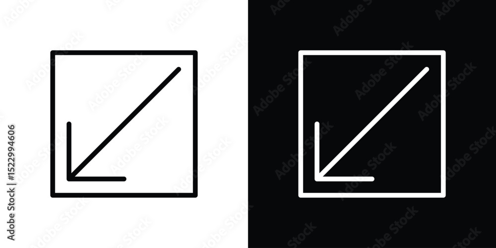 Poster down left icon graphic vector set for ui design