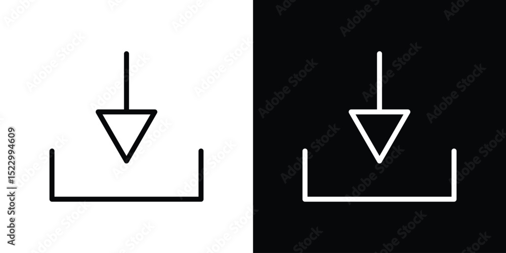 Aufkleber download button icon graphic vector set for ui design