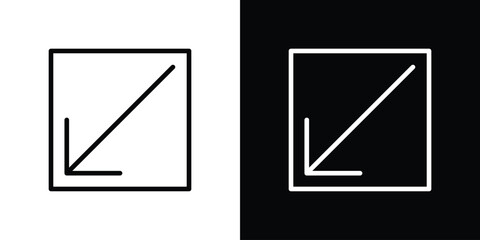 Down left icon Graphic vector set for ui design