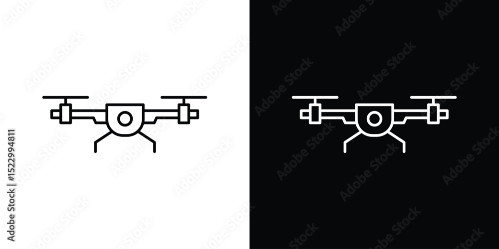 Poster drone icon graphic vector set for ui design