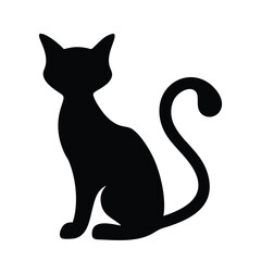 Elegant Black Cat Silhouette Design Perfect for Pet Lovers and Graphic Artists