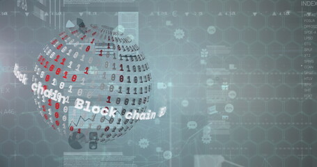 Image of data processing over globe