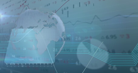 Image of data processing over globe