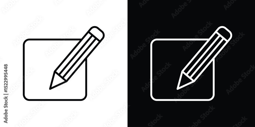 Poster edit icon graphic vector set for ui design