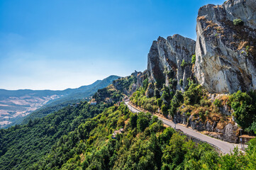 nature scenery along the path that leads to the Saracen castle, Pietrapertosa, Dolomiti Lucane, Potenza province, Basilicata