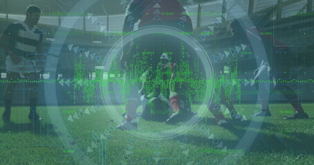 Image of data processing over football players