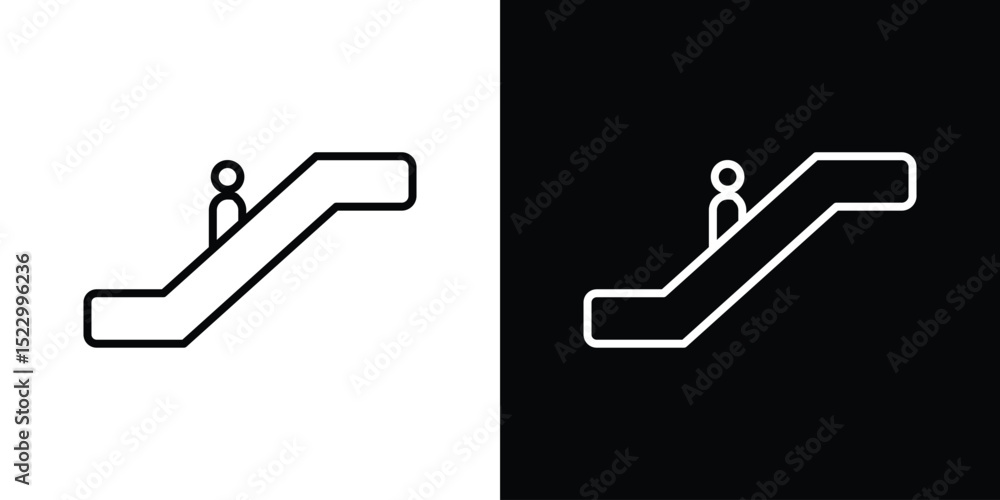 Aufkleber escalator icon graphic vector set for ui design