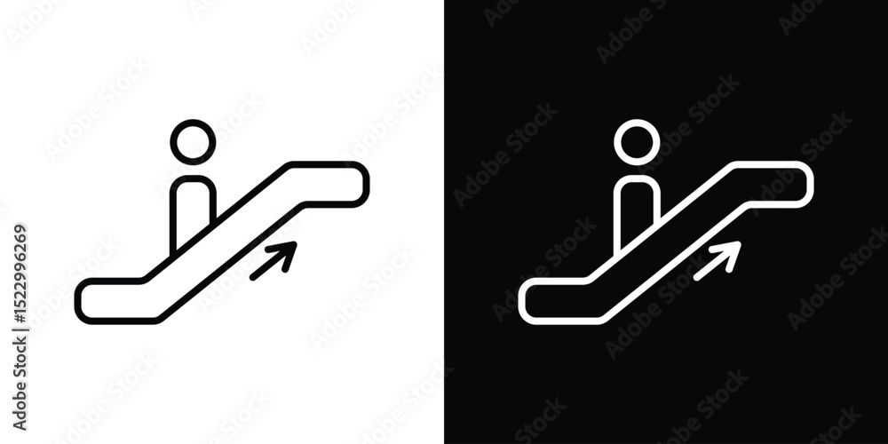 Aufkleber escalator icon graphic vector set for ui design
