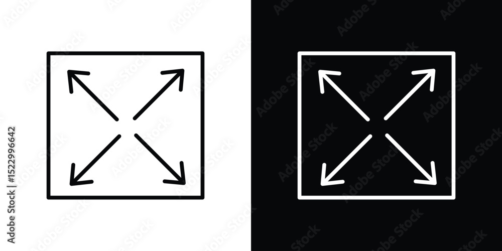 Aufkleber expand icon graphic vector set for ui design