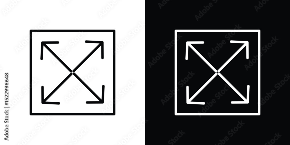 Aufkleber expand arrows icon graphic vector set for ui design
