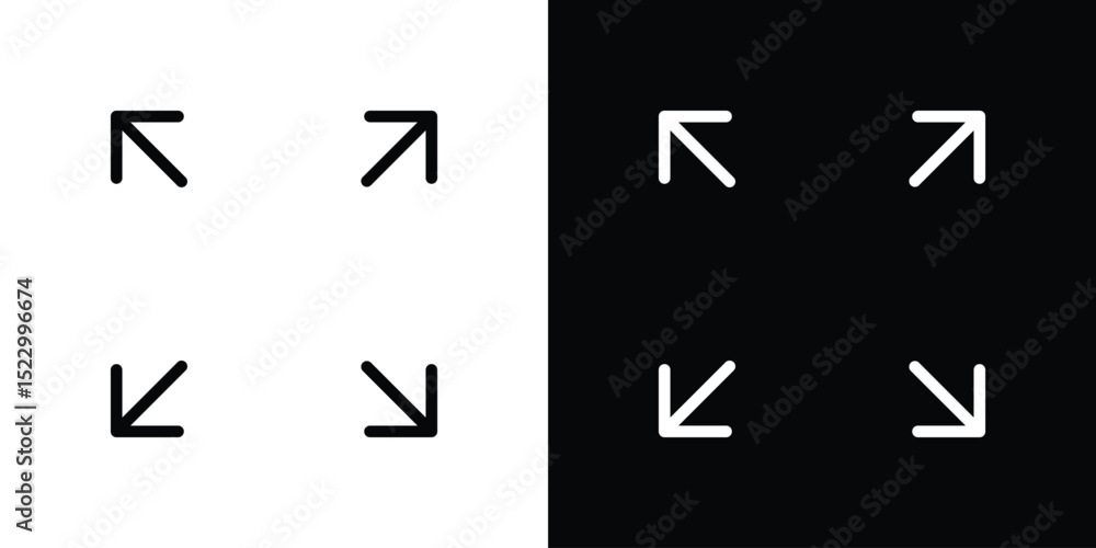 Aufkleber expand icon graphic vector set for ui design