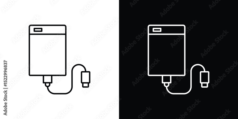 Poster external hard drive icon graphic vector set for ui design