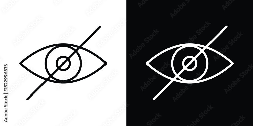 Poster eye crossed icon graphic vector set for ui design