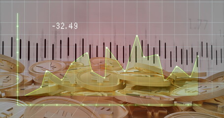 Image of graphs, numbers and coins