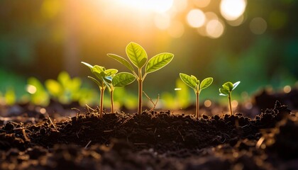 Sunrise Seedlings: Growth, Nature's Resilience