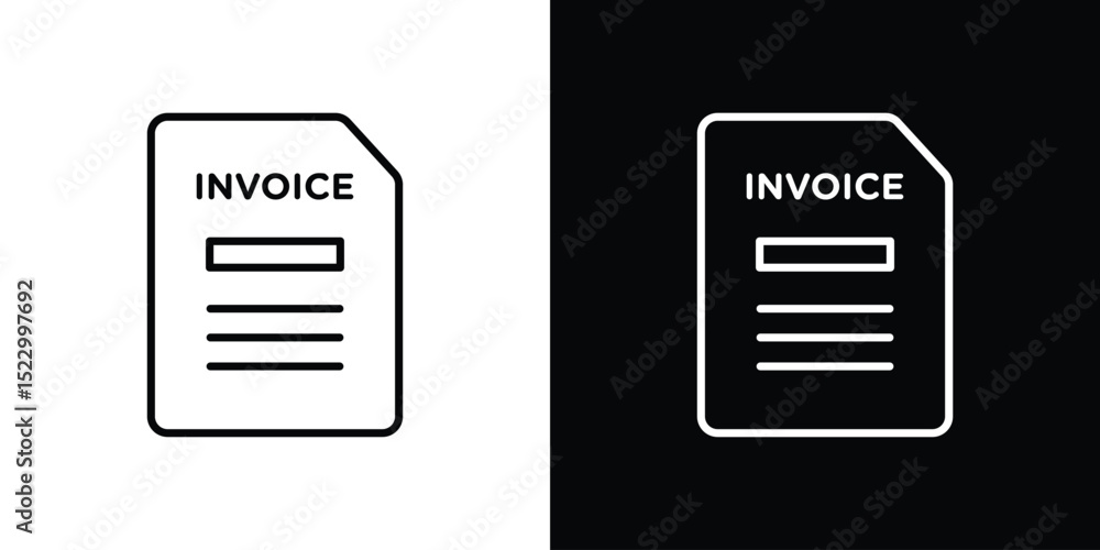 Poster file invoice icon graphic vector set for ui design
