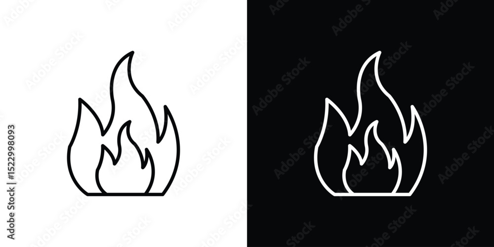 Poster fire icon graphic vector set for ui design
