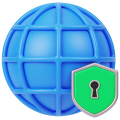 globe icon on internet button 3d icon in cartoon plastic style minimal isolated on transparent white background, clipping path
