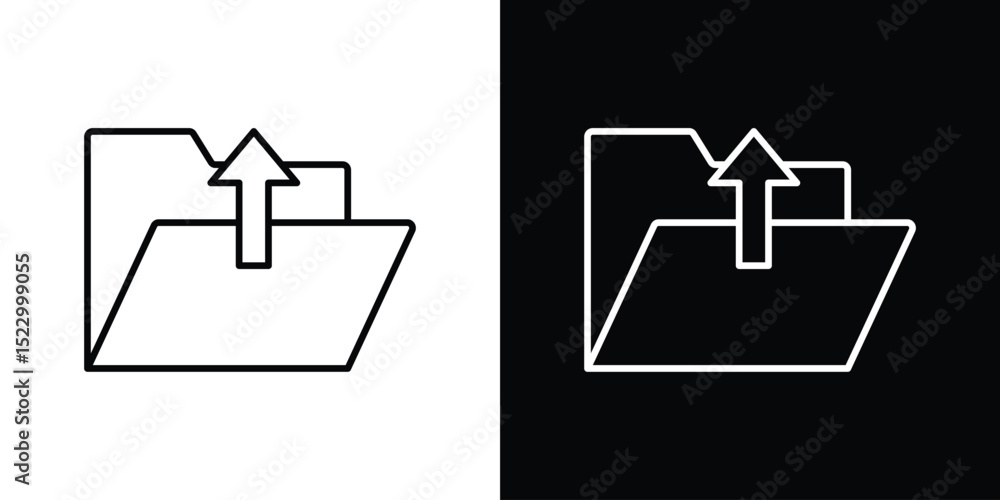 Poster folder upload icon graphic vector set for ui design