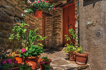 Fototapeta premium view of the center of Pietrapertosa village inside the Dolomiti Lucane, Potenza province, Basilicata