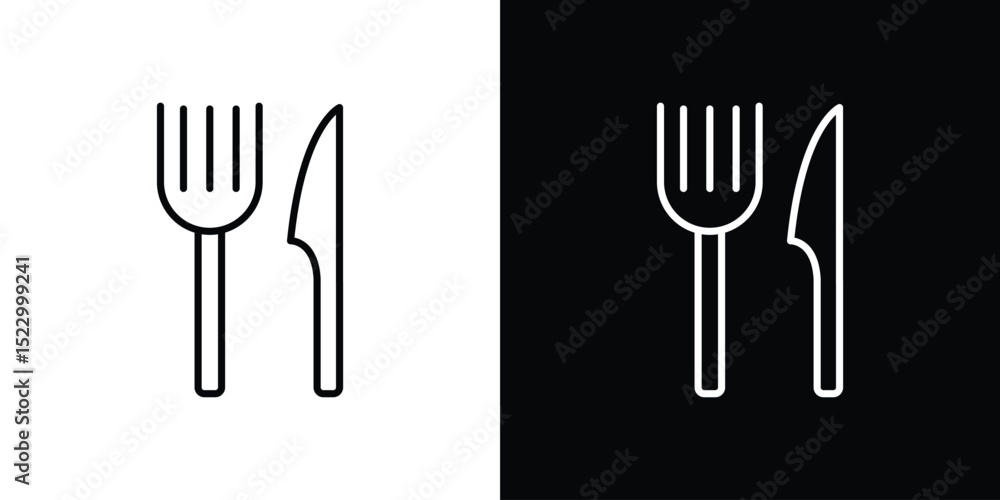 Poster fork and knife icon graphic vector set for ui design