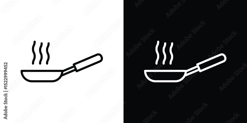 Poster frying pan icon graphic vector set for ui design