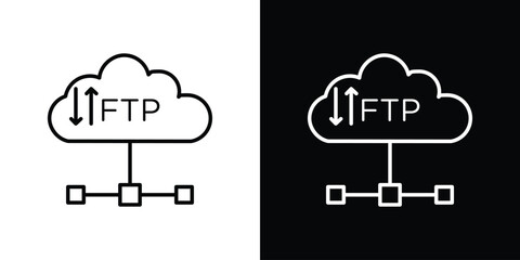 FTP icon Graphic vector set for ui design