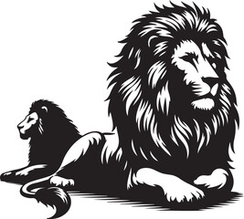 Obraz premium High quality Lion black vector