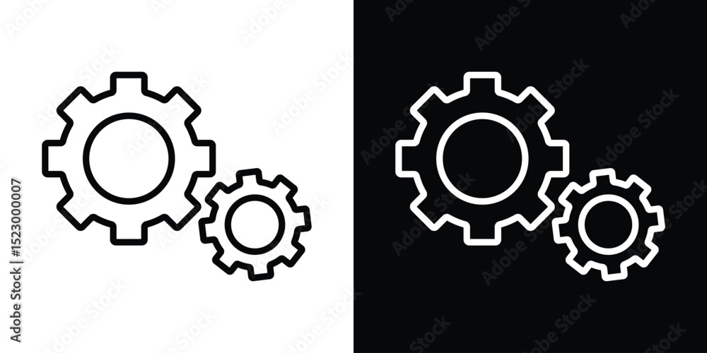 Aufkleber gears icon graphic vector set for ui design