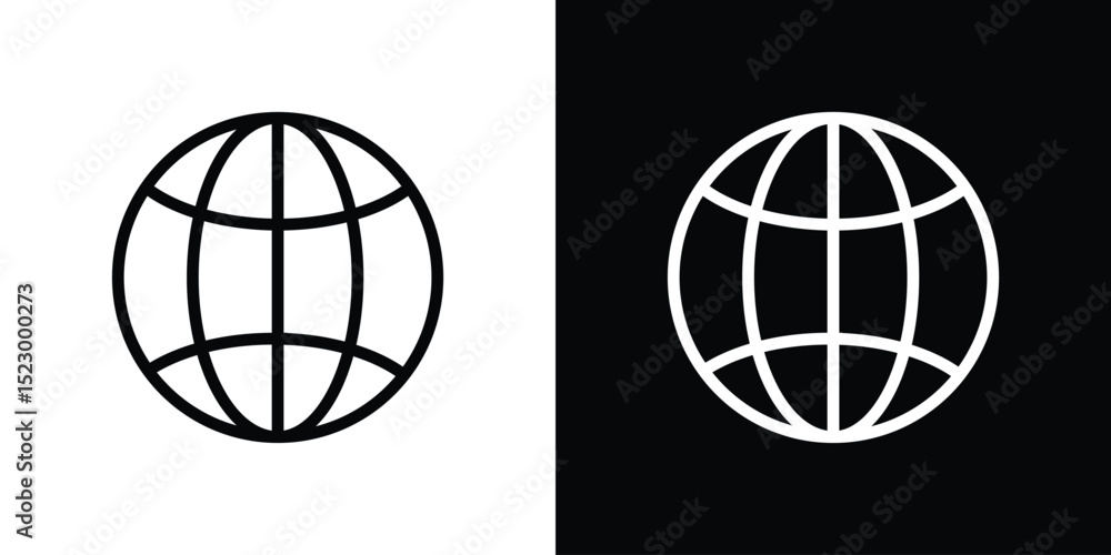 Poster globe icon graphic vector set for ui design
