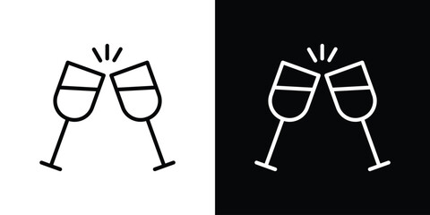 Glass-cheers icon Graphic vector set for ui design