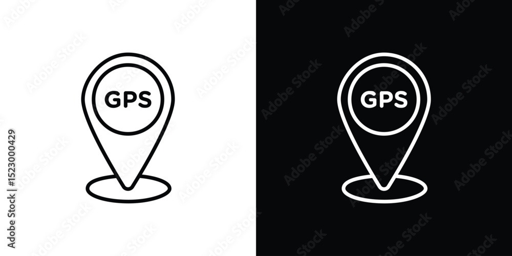 Poster gps icon graphic vector set for ui design