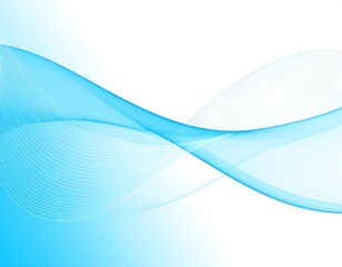 Abstract light blue waves on white background