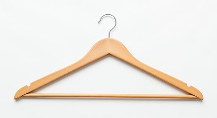 Wooden hanger on white background