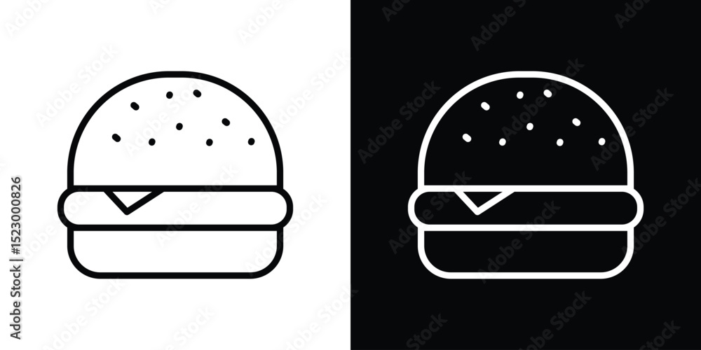 Aufkleber hamburger icon graphic vector set for ui design