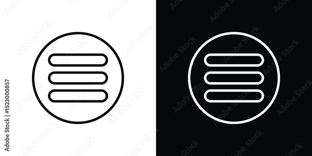 Aufkleber hamburger menu icon graphic vector set for ui design
