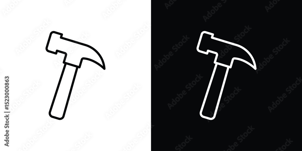 Poster hammer icon graphic vector set for ui design