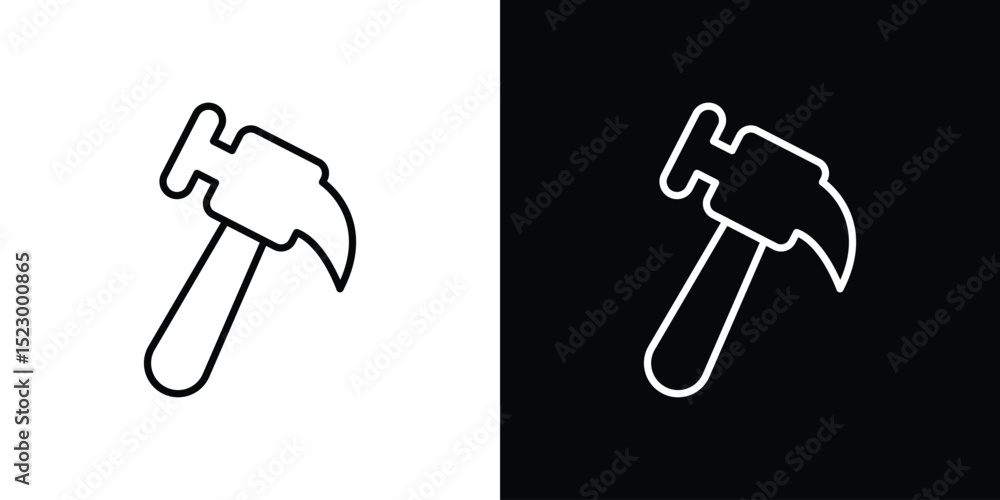 Poster hammer icon graphic vector set for ui design