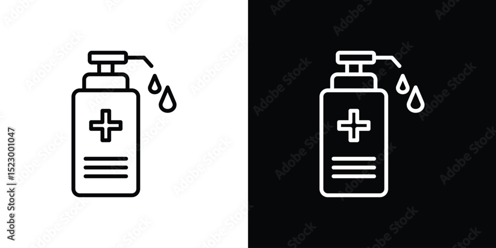 Poster hand sanitizer icon graphic vector set for ui design