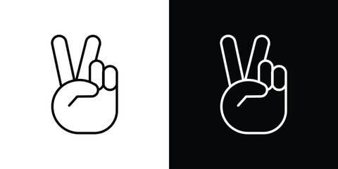Hand peace icon Graphic vector set for ui design
