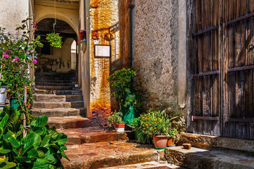Obraz premium view of the center of Pietrapertosa village inside the Dolomiti Lucane, Potenza province, Basilicata