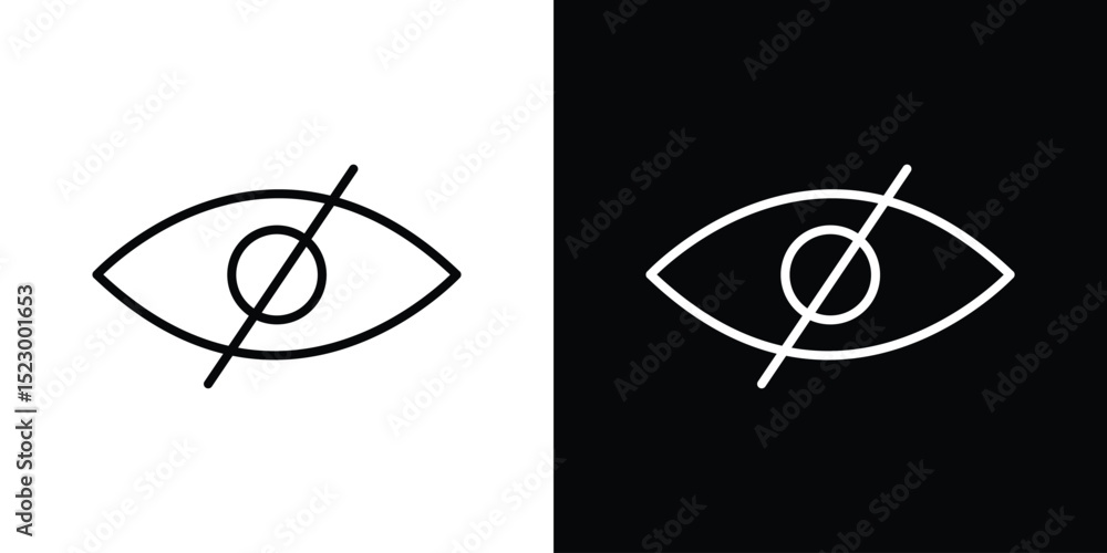 Poster hide icon graphic vector set for ui design