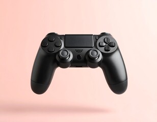 Black game controller, floating