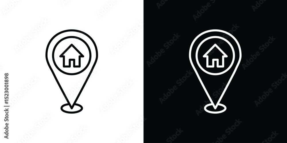 Poster home location icon graphic vector set for ui design