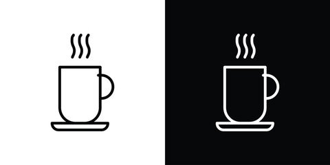 Hot coffee Mug icon Graphic vector set for ui design